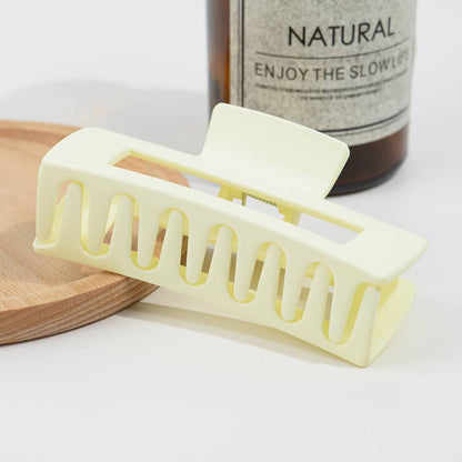 4.13'' Frosted Solid Color Rectangle Hair Clip