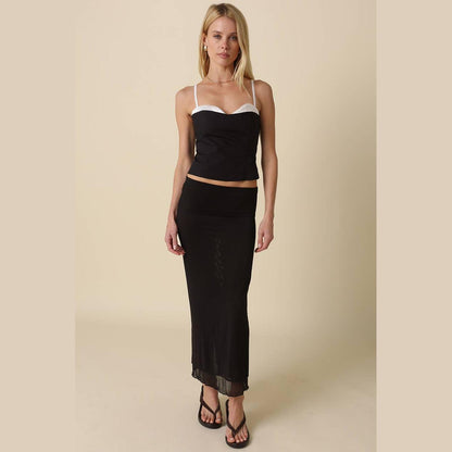 Lia Sheer Hem Maxi Skirt - The Feral Market