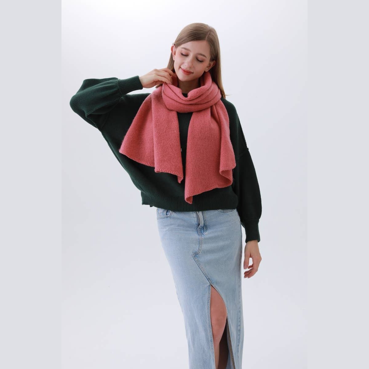 Solid Woven Bias-Cut Scarf - The Feral Market