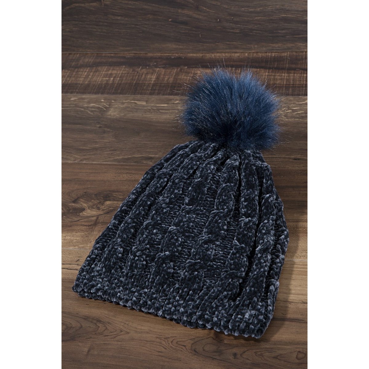 Chenille Cable Knit Beanie