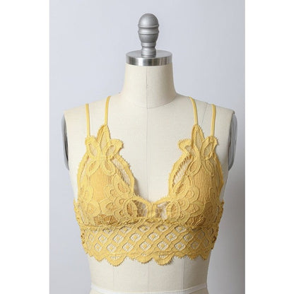 Padded Crochet Lace Longline Bralette