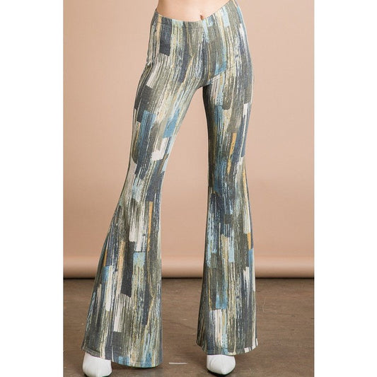 Soft Women's Jersey Multi Print Flare Pants