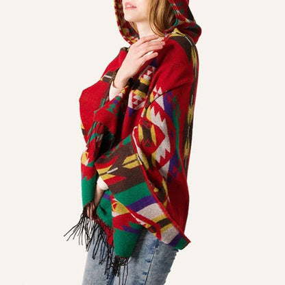 Aztec Print Hooded Wrap
