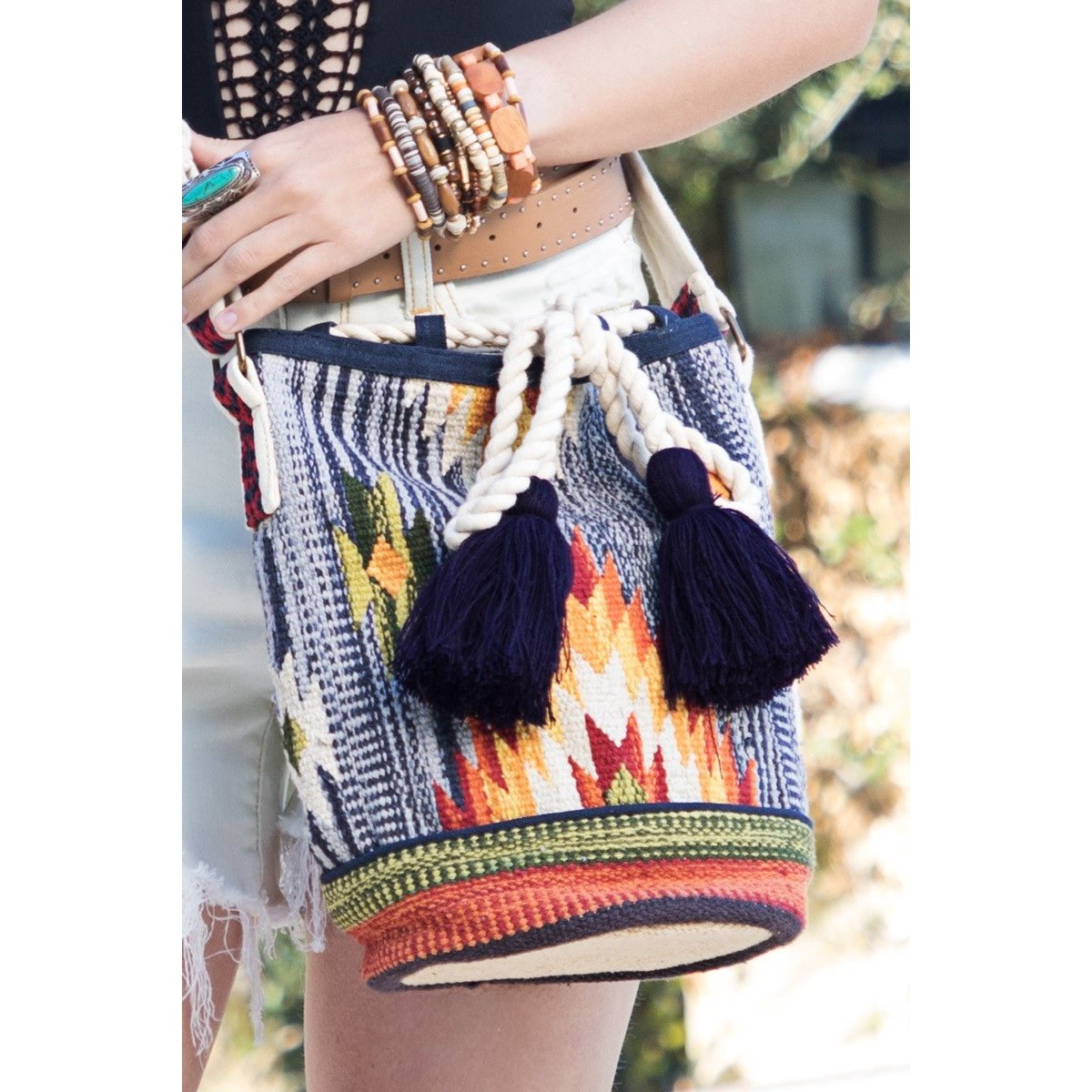 Denim Handmade Boho Chic Bucket Bag