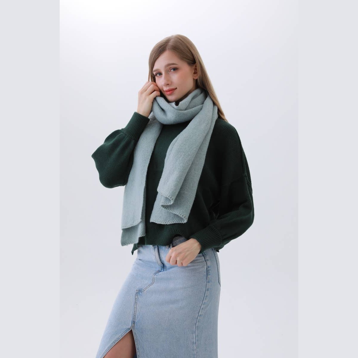 Solid Woven Bias-Cut Scarf - The Feral Market