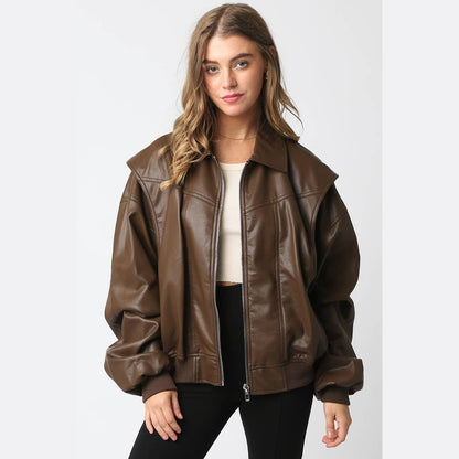 Kaylee Pu Bomber Jacket - The Feral Market