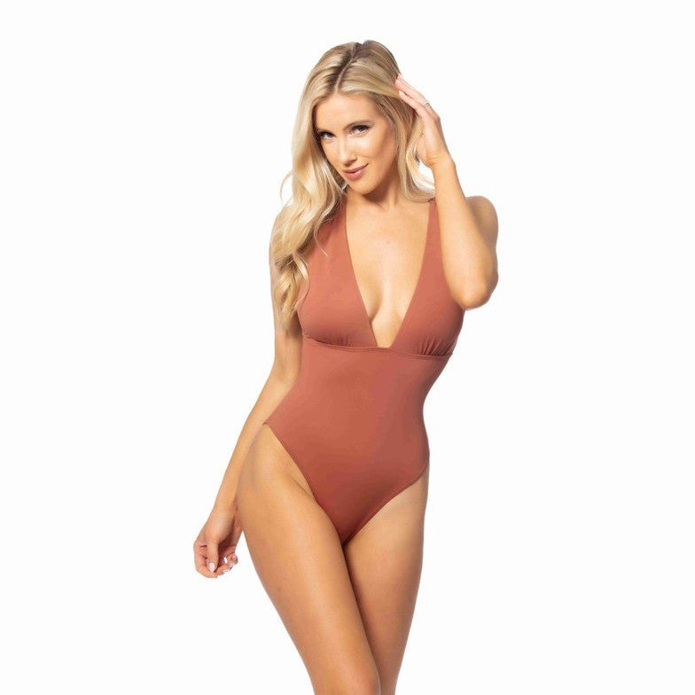 Rust Plunge One Piece Swimsuit