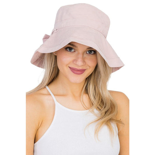 Soft Faux Velvet Twill Cotton Polyester Blend Floppy Wide Brim Bucket Sun Hat