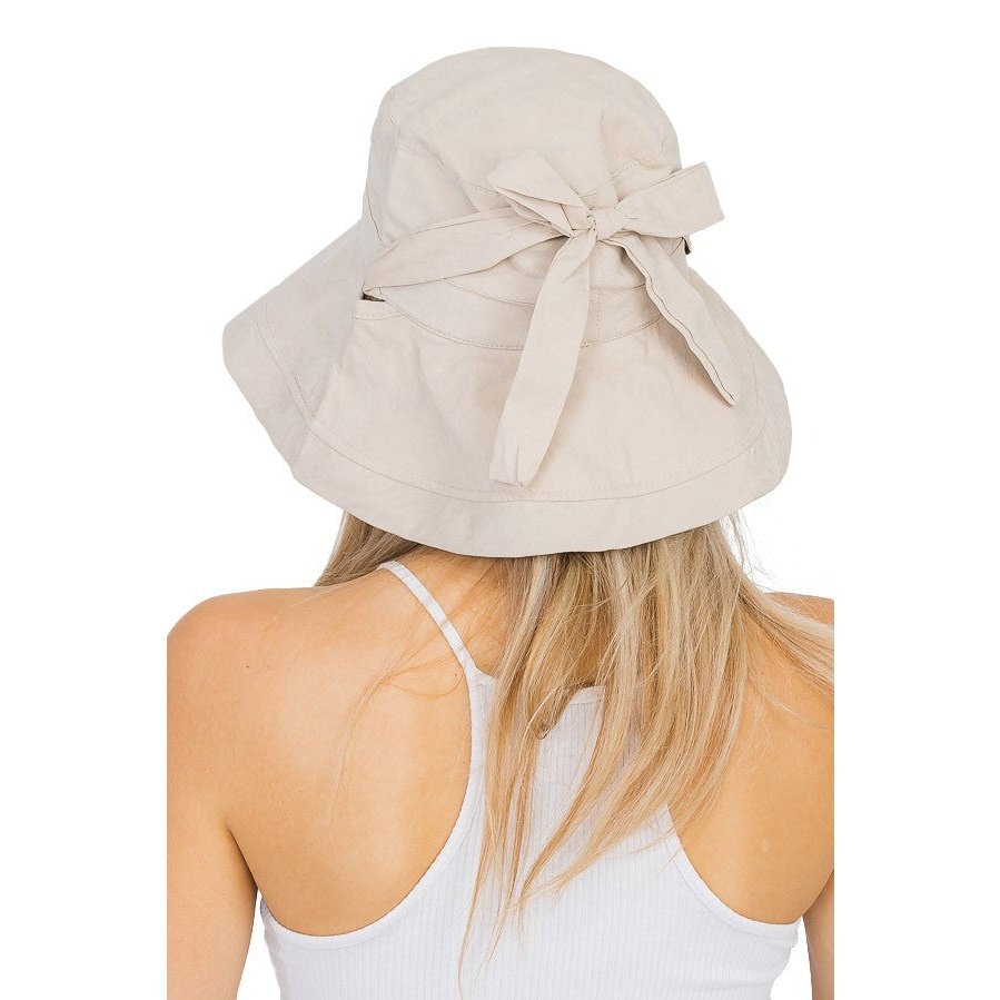 Soft Faux Velvet Twill Cotton Polyester Blend Floppy Wide Brim Bucket Sun Hat