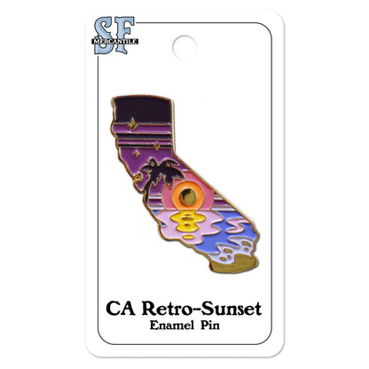 CA Retro Sunset Enamel Pin - The Feral Market