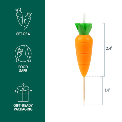 GARDEN PARTY Carrot Candles - Set of 6