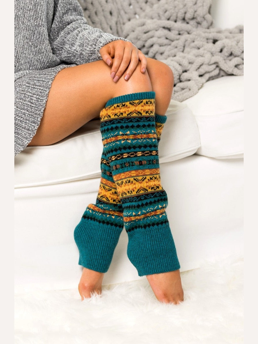 Long Fair Isle Leg Warmer