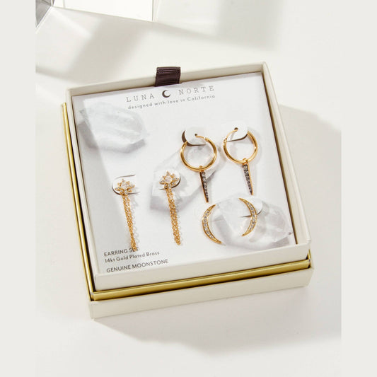 Twilight Earring Set- Moonstone