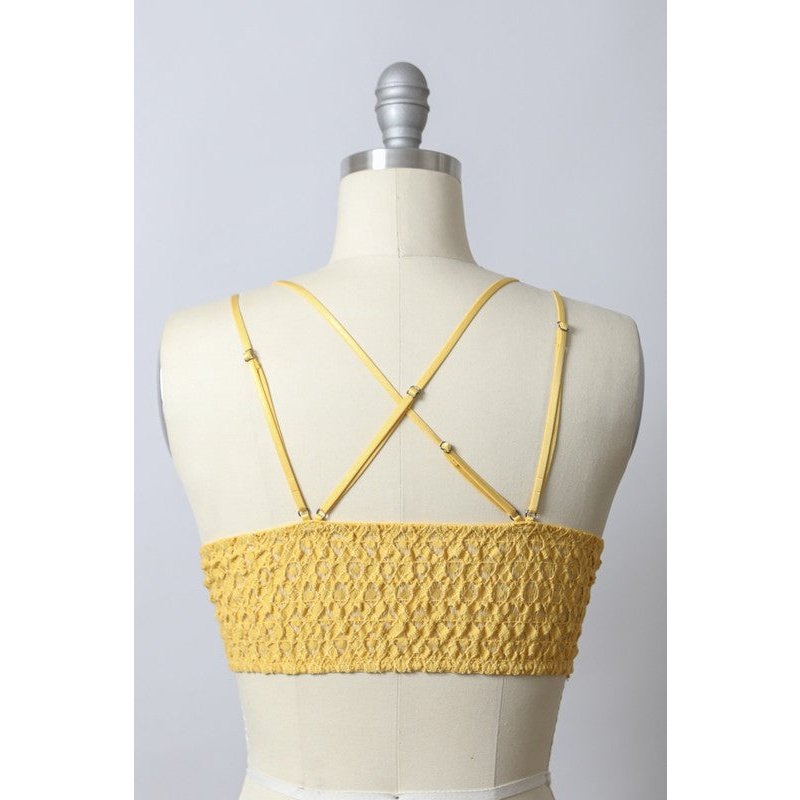 Padded Crochet Lace Longline Bralette