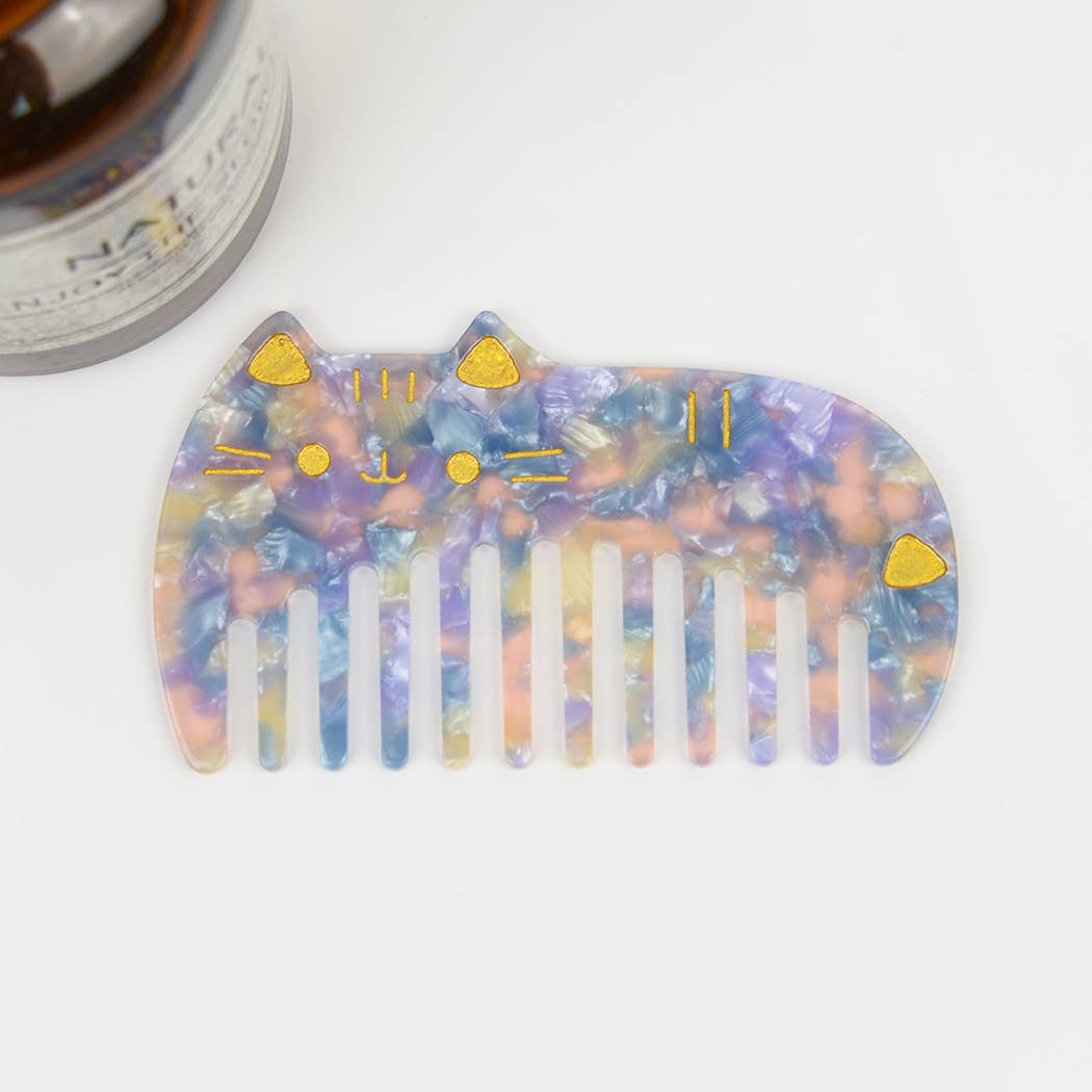 3.77'' Cute Cat Acetate Hair Comb, Eco-Friendly - The Feral Market