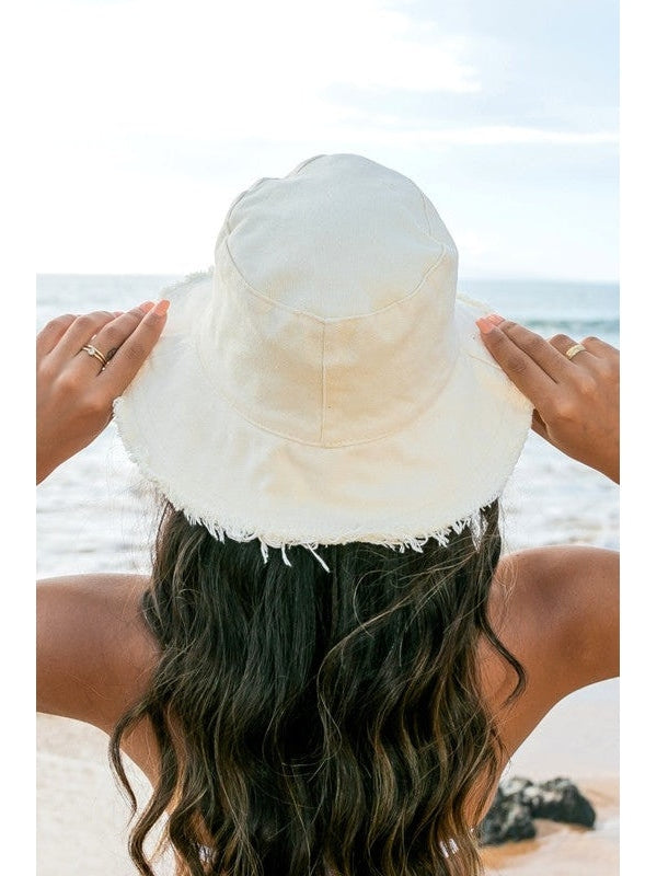 Frayed Edge Canvas Bucket Hat