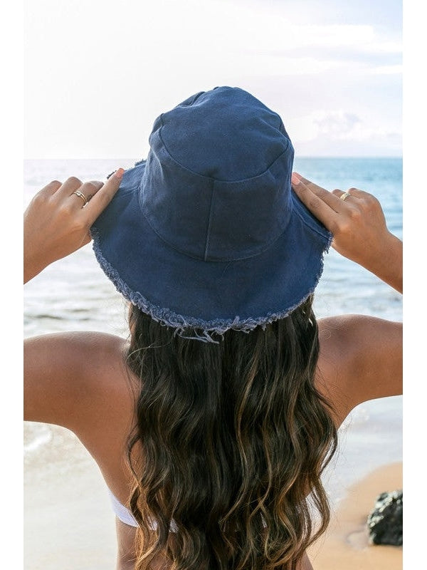 Frayed Edge Canvas Bucket Hat