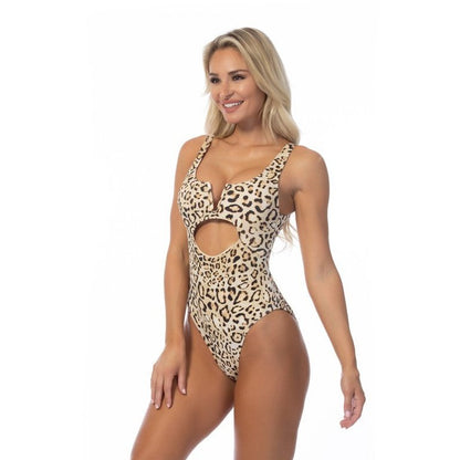 Leopard Keyhole One Piece Swimsuit