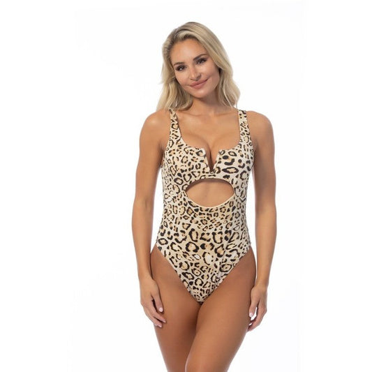 Leopard Keyhole One Piece Swimsuit