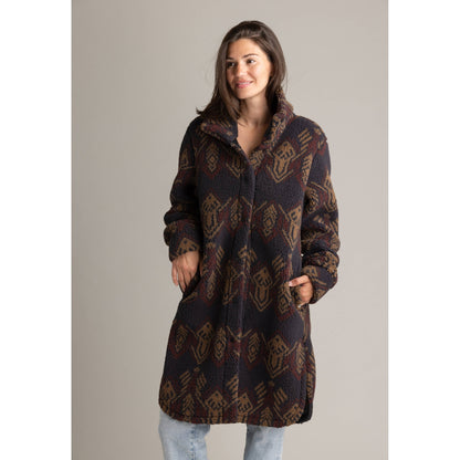 Women's Ainsley Long Sherpa Button Coat