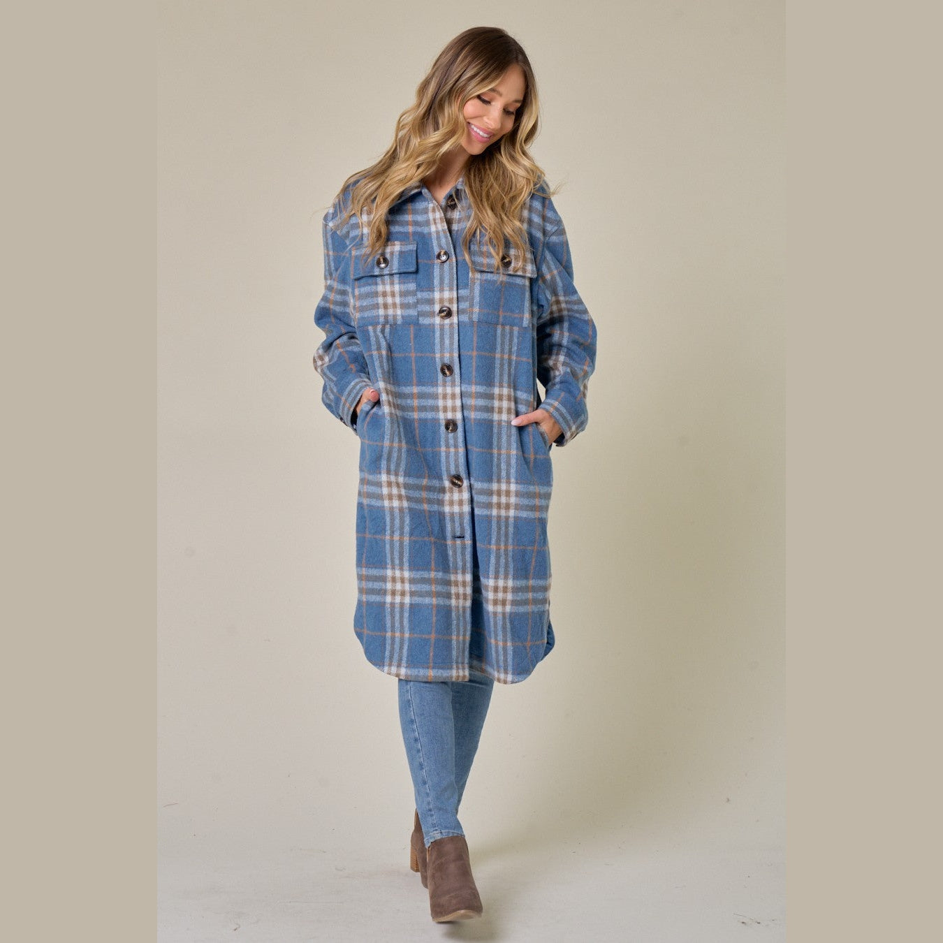 Molly Brushed Flannel Long Coat