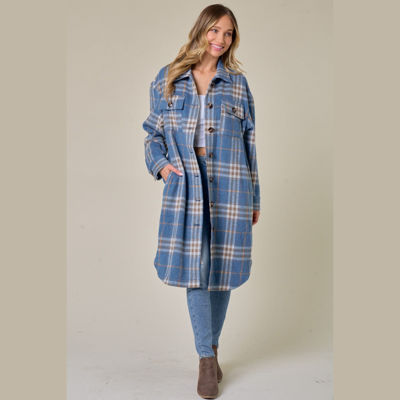 Molly Brushed Flannel Long Coat