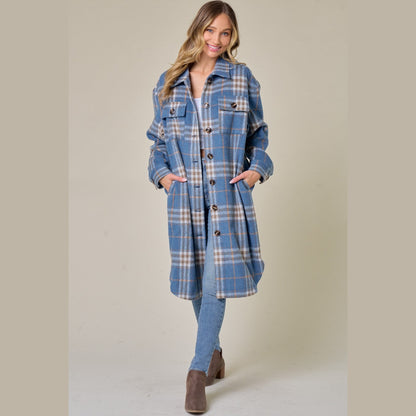 Molly Brushed Flannel Long Coat