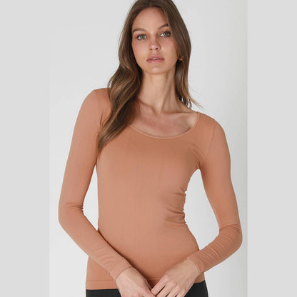 Long Sleeve Scoop Neck Top