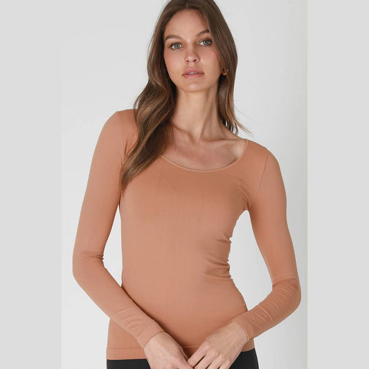 Long Sleeve Scoop Neck Top