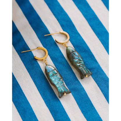Tapas & Tides Gemstone Post Hoop Earrings