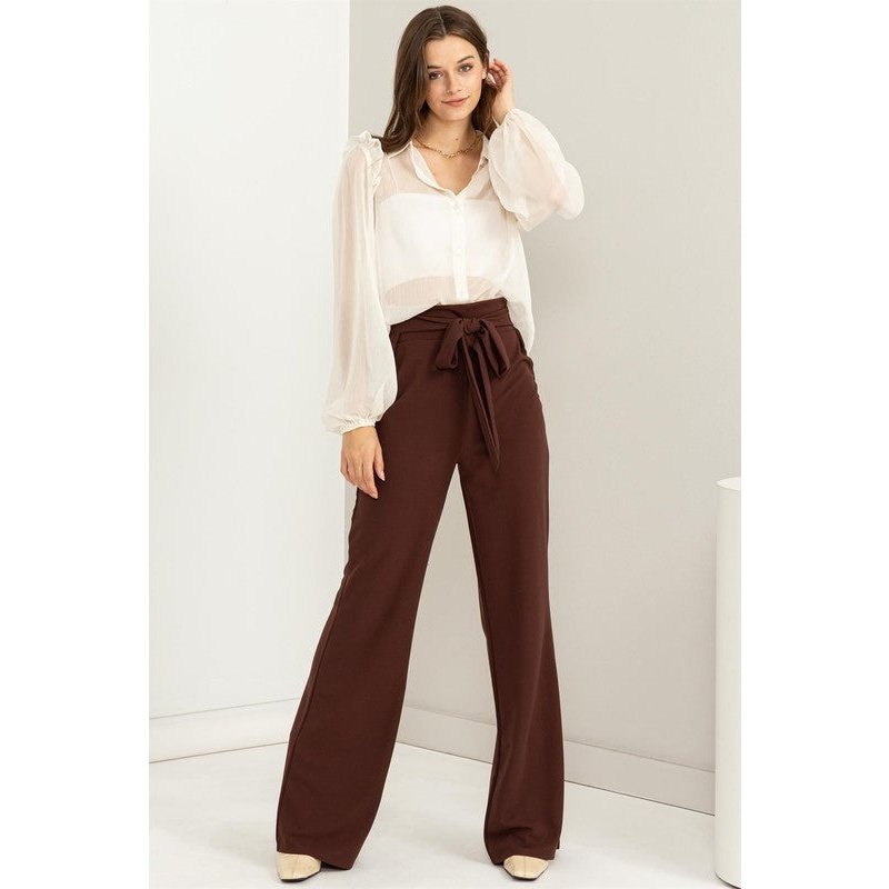 High-Waisted Tie-front Flared Pants