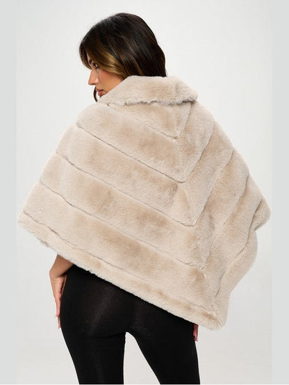 Sophia Plush Vegan Fur Poncho