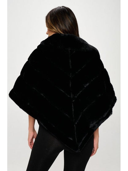 Sophia Plush Vegan Fur Poncho