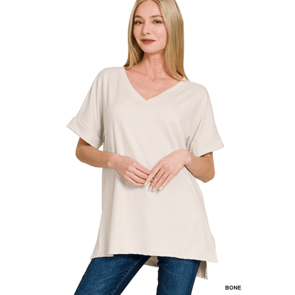 Brushed Short Sleeve V-Neck Shirt