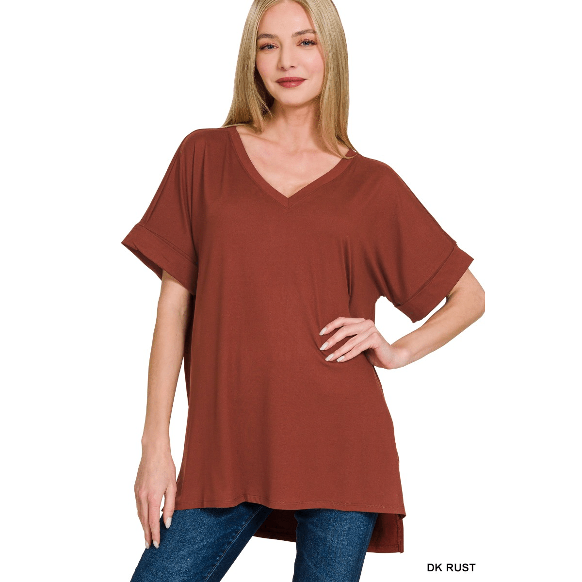 Brushed Short Sleeve V-Neck Shirt