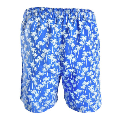 Men's Swim Short - Blue with White Palms