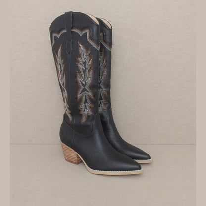 Ainsley - Embroidered Cowboy Boot