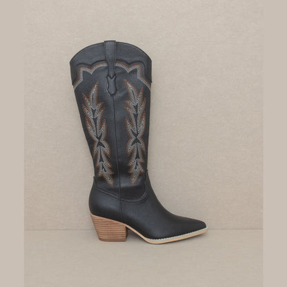 Ainsley - Embroidered Cowboy Boot