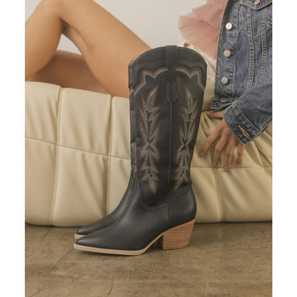 Ainsley - Embroidered Cowboy Boot