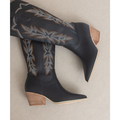 Ainsley - Embroidered Cowboy Boot