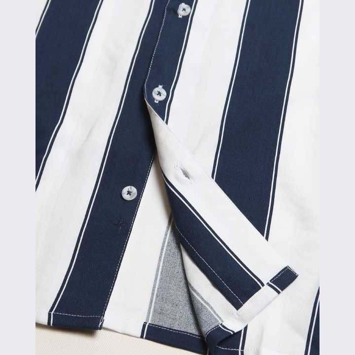 Wide Stripe Camp Shirt