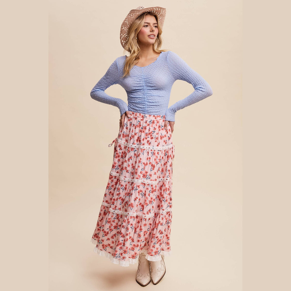 Textured Stretch Long-Sleeve Layering Top - The Feral Market