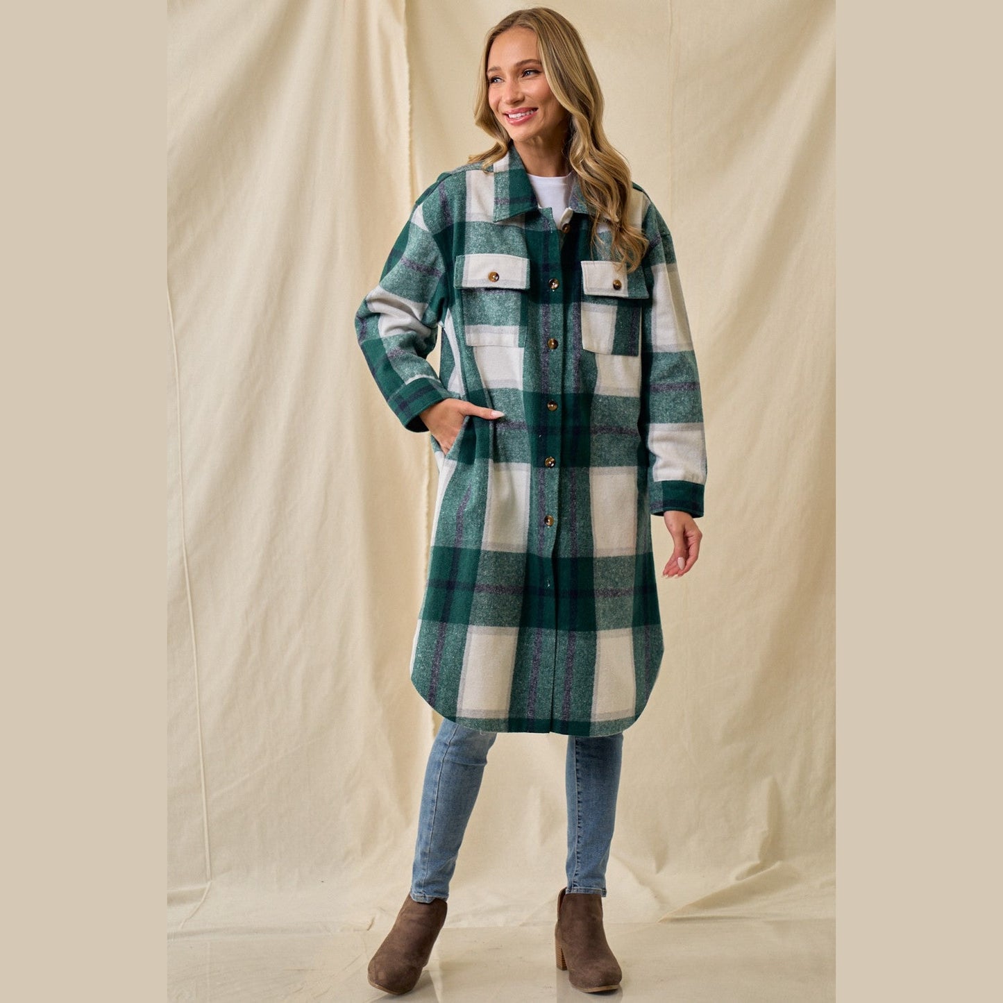 Parker Brushed Flannel Long Coat