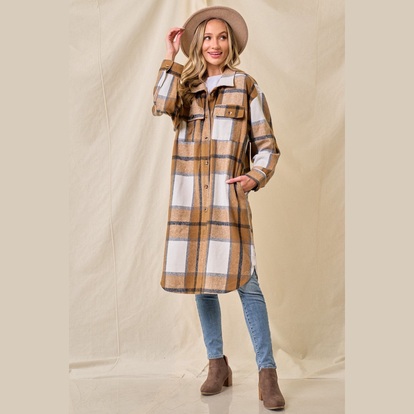 Parker Brushed Flannel Long Coat