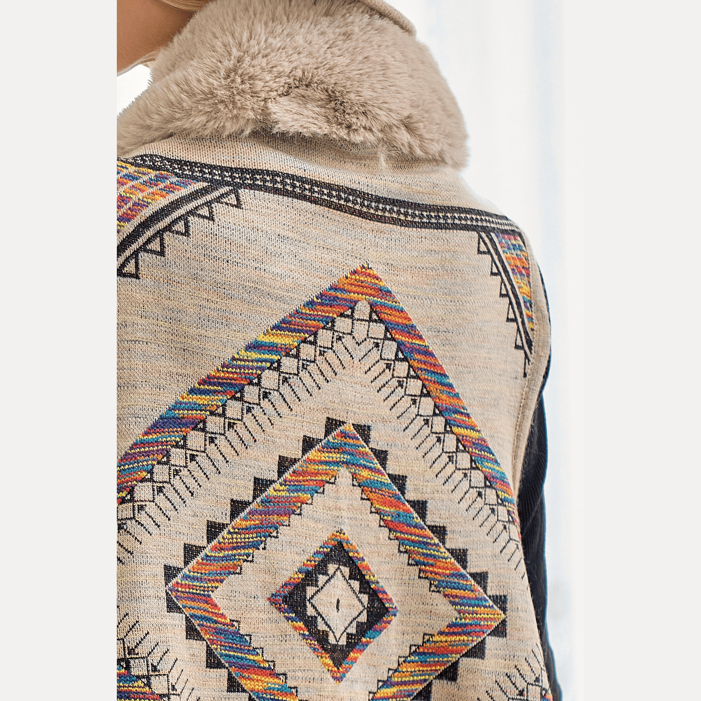 Tala Faux Fur Trim Cardigan Vest