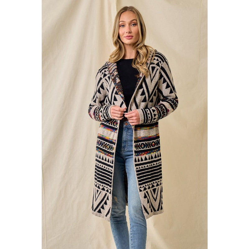 Winona Rainbow Aztec Cardigan Sweater