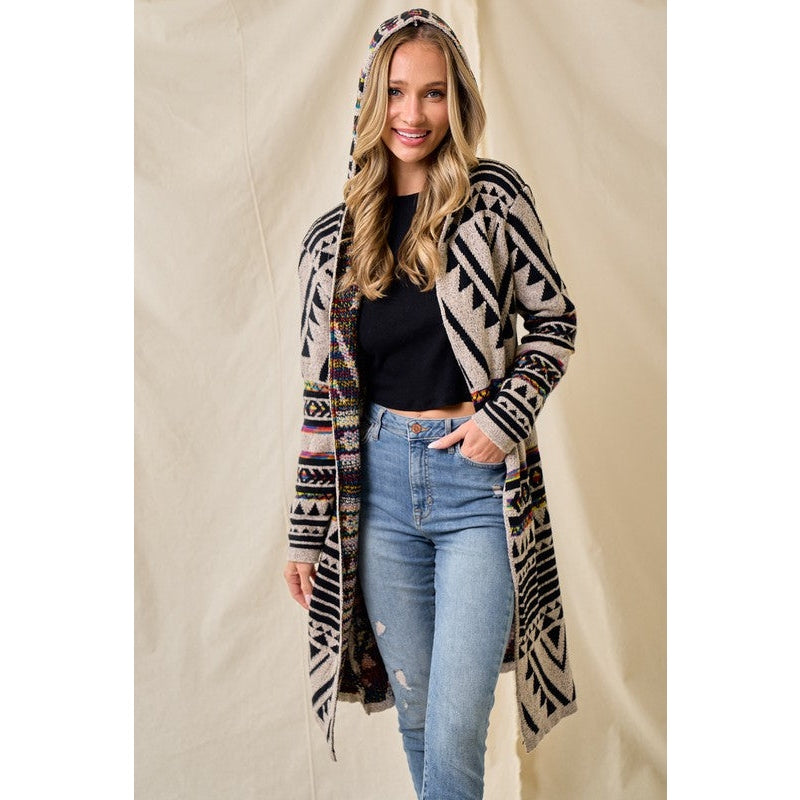 Winona Rainbow Aztec Cardigan Sweater