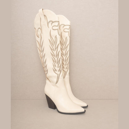 Bronco Knee-High Embroidered Boots