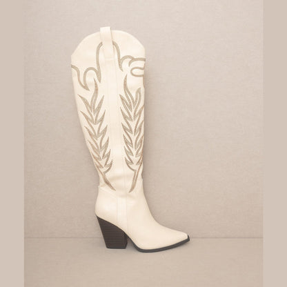 Bronco Knee-High Embroidered Boots