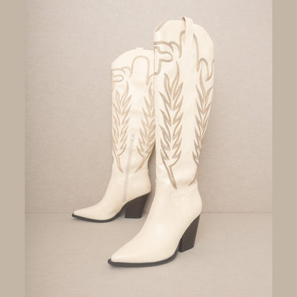 Bronco Knee-High Embroidered Boots